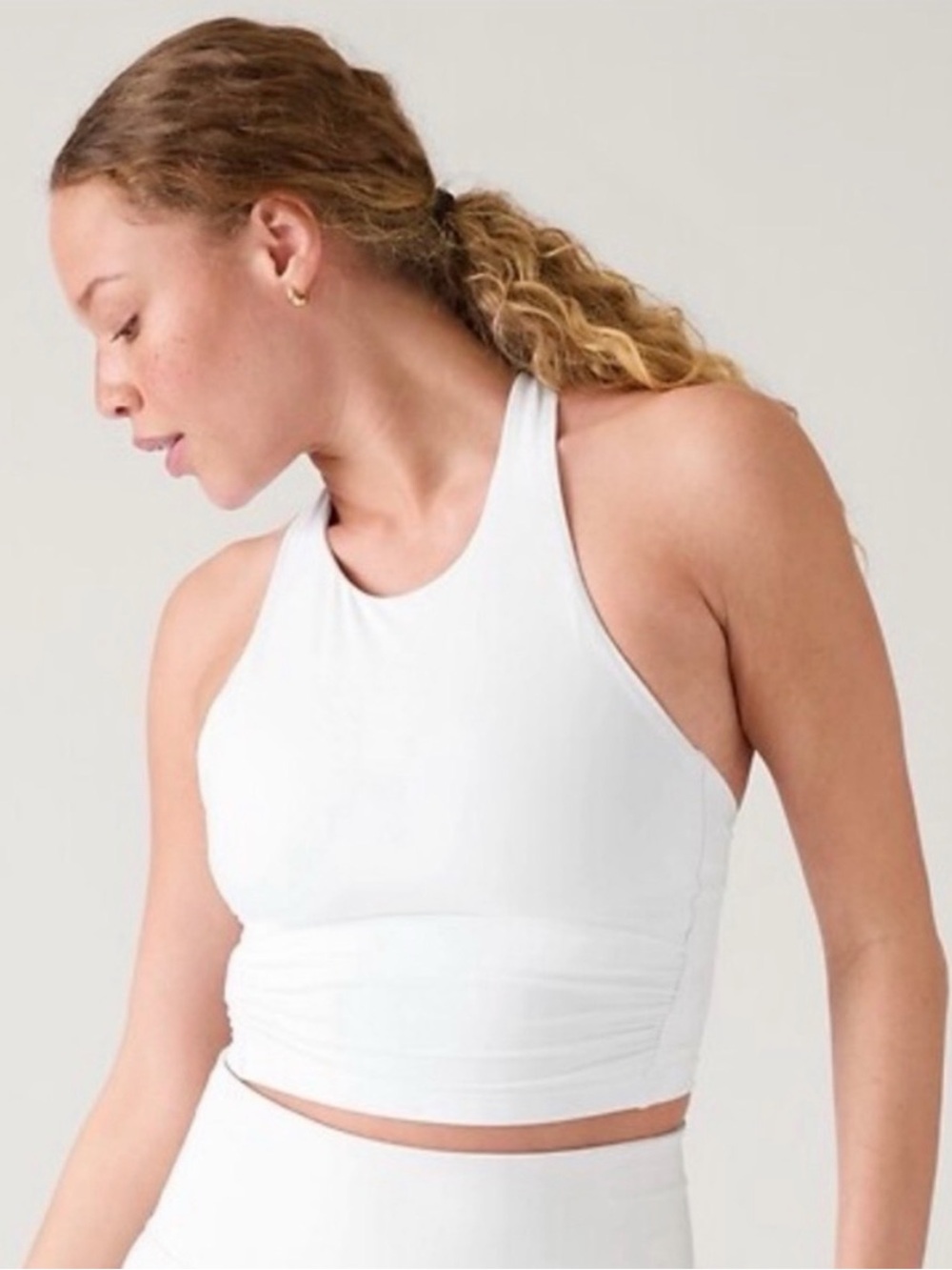 Athleta Conscious Twist Crop Bra A-C White